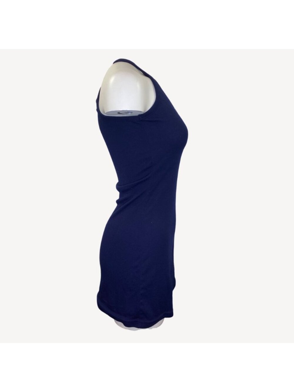Calvin Klein Navy Blue Double Strappy Bodycon Tank Mini Dress White Size Small - Picture 4 of 10